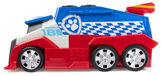 Spin Master Psi Patrol Pit Stop Rozkładana ciężarówka + auto i figurka Chase dźwięk