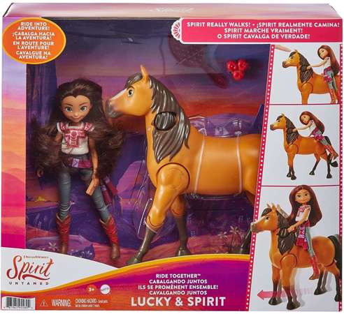 Spirit Untamed Lucky i Spirit zestaw Wspólna jazda lalka, koń i akcesoria