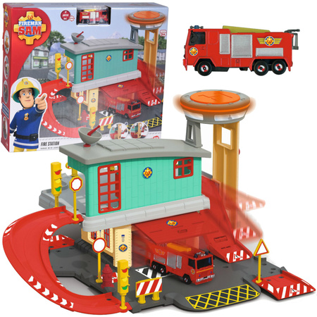 Strażak Sam Remiza strażacka z torem Die-Cast + wóz strażacki Jupiter