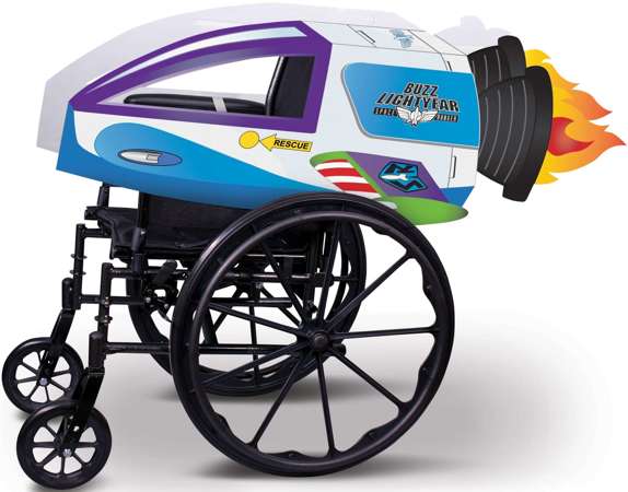 Strój karnawałowy kostium Toy Story rakieta Buzz Astral na wózek inwalidzki