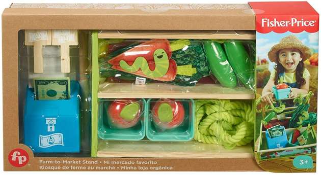 Supermarket stragan farma z warzywami i taczka