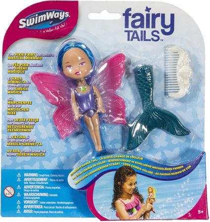 Swimways Mini wróżka syrenka lalka do wody zmienia kolor niebieska