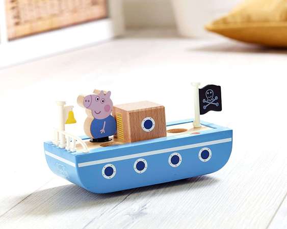 Świnka Peppa Drewniana łódka z figurką George'a