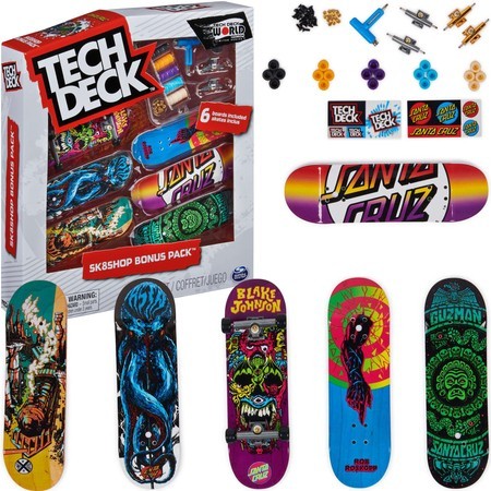 Tech Deck Sk8Shop bonus pack Santa Cruz 6 fingerboardów USZKODZONE OPAKOWANIE