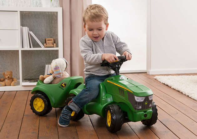 Traktor Jeździk John Deere z przyczepą dla dzieci