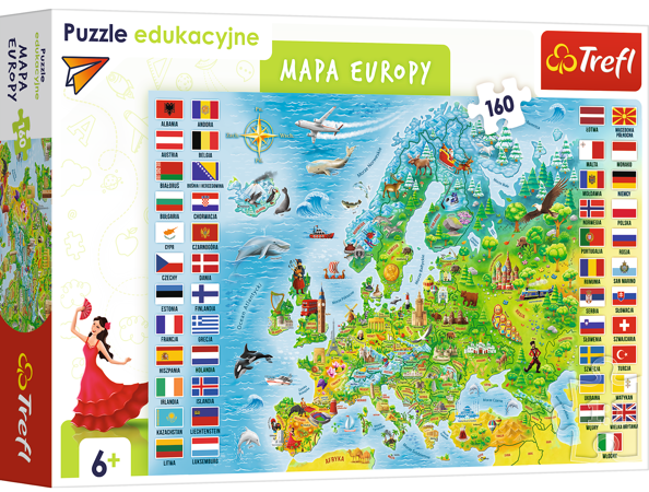 Trefl 15558 Puzzle edukacyjne 160 Mapa Europy