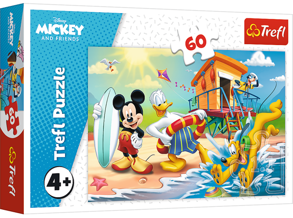 Trefl 17359 Puzzle 60 Ciekawy dzień Mikiego i przyjaciół Myszka Mickey Miki