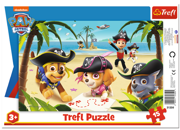 Trefl 31350 Puzzle ramkowe 15 Piraci z Psiego Patrolu
