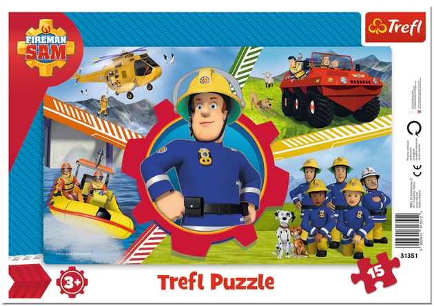 Trefl 31351 Puzzle ramkowe 15 Dzień Strażaka Sama