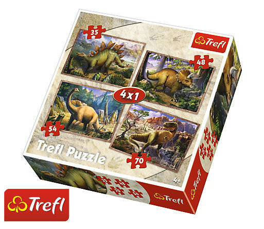 Trefl 4w1 Puzzle Dinozaury 207 elementów 34249