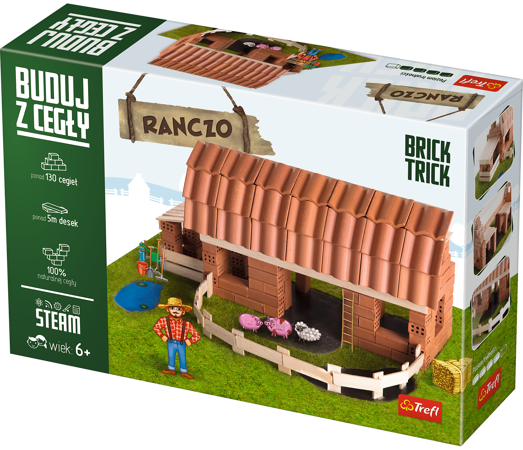 Trefl Buduj z cegły Brick Trick Ranczo XL 130+ cegiełek
