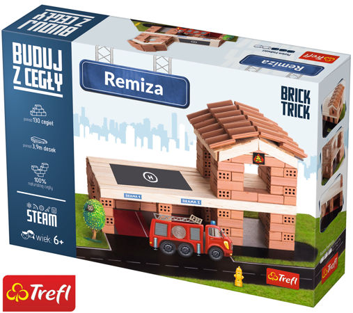 Trefl Buduj z cegły Brick Trick Remiza strażacka L 60876 130+ cegiełek