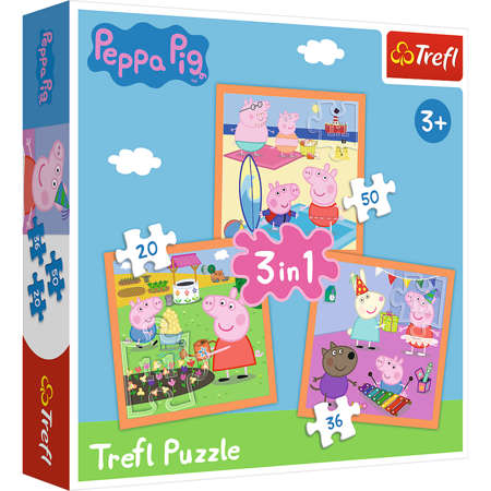 Trefl Puzzle 3w1 Pomysłowa Świnka Peppa