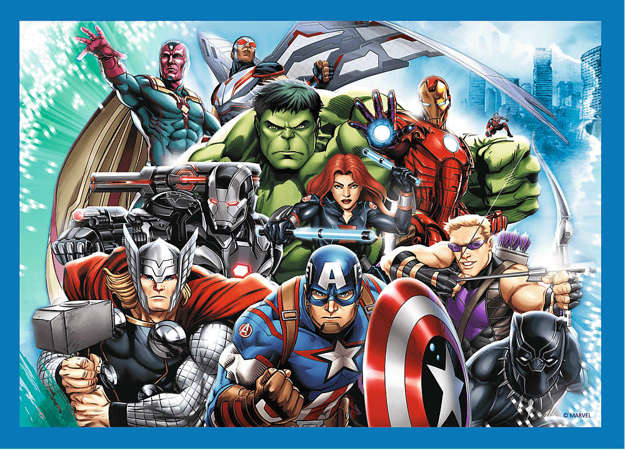 Trefl Puzzle 4w1 Marvel Odważni Avengersi