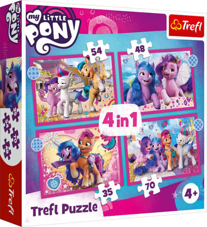 Trefl Puzzle 4w1 My Little Pony Kolorowe kucyki