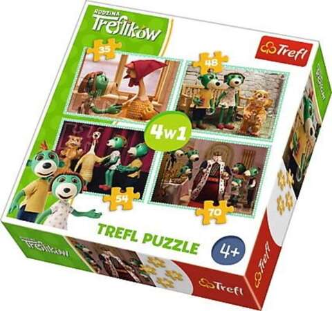 Trefl Puzzle 4w1 Nowi przyjaciele Rodzina Treflików 207 elementów