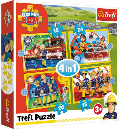 Trefl Puzzle 4w1 Pomocny Strażak Sam
