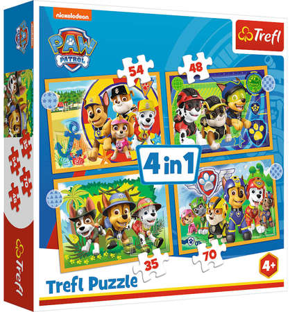 Trefl Puzzle 4w1 Wakacyjny Psi Patrol