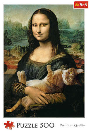 Trefl Puzzle 500 elementów Mona Lisa i kot Mruczek