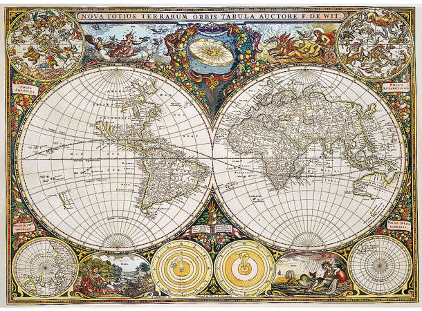Trefl Puzzle drewniane Antyczna mapa świata 1000 elementów
