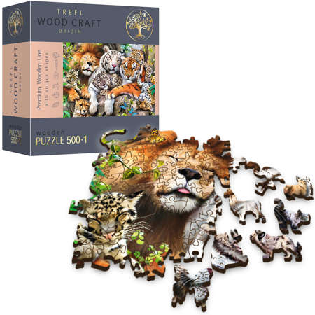 Trefl Puzzle drewniane Dzikie koty w dżungli 500 elementów