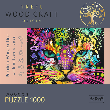 Trefl Puzzle drewniane Kolorowy kot 1000 elementów