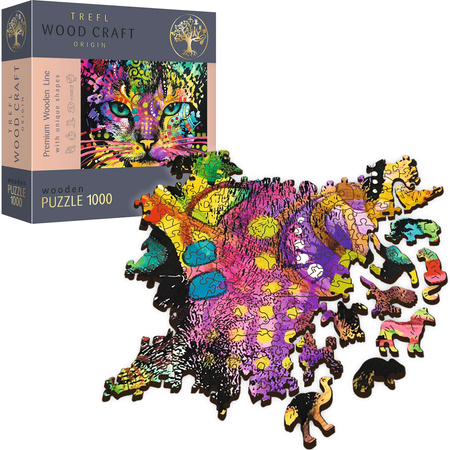 Trefl Puzzle drewniane Kolorowy kot 1000 elementów