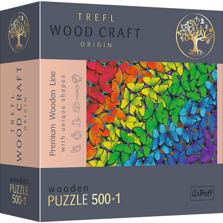 Trefl Puzzle drewniane Tęczowe motyle 500 elementów