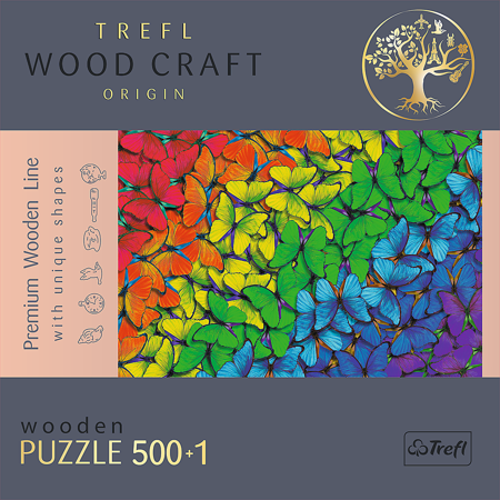 Trefl Puzzle drewniane Tęczowe motyle 500 elementów