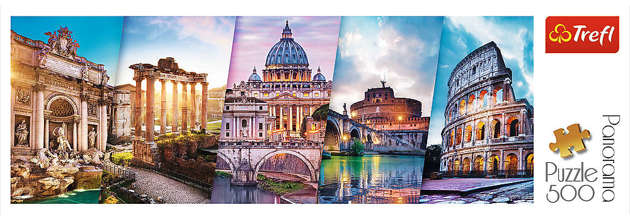 Trefl Puzzle panorama 500 elementów Podróż do Włoch