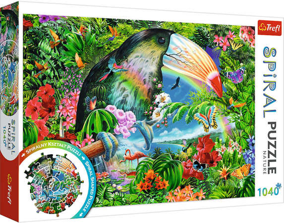 Trefl Spiral Puzzle 1040 Tropikalne zwierzęta