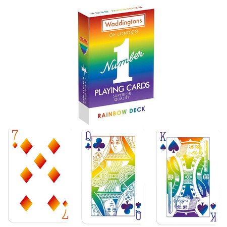 Waddingtons Tęczowe Karty tradycyjna talia kart do gry rainbow deck