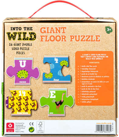 Wielkie puzzle dla dzieci dwustronne alfabet i cyfry 26 elementów