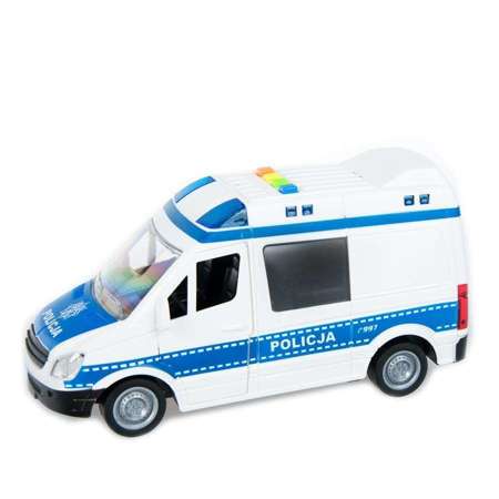 Zestaw Auta policyjne radiowóz i furgonetka światło i dźwięk