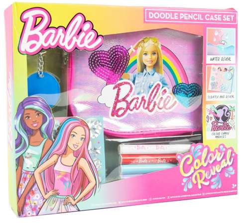 Zestaw Barbie Color Reveal kreatywny piórnik do kolorowania + naklejki