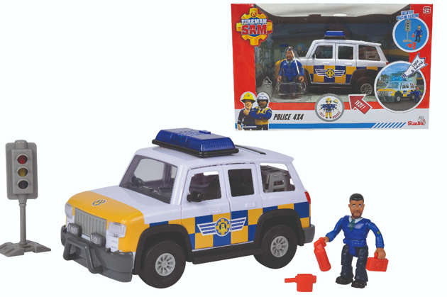 Zestaw Strażak Sam Jeep Policyjny i Autobus z figurkami