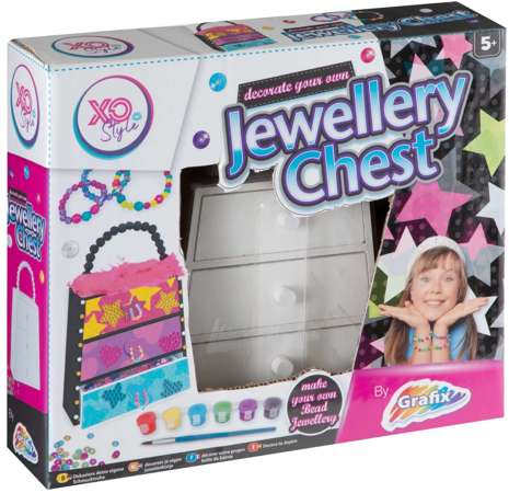 Zestaw kreatywny pudełko komódka na biżuterię dla dzieci DIY