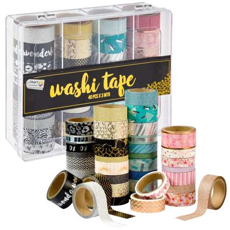 Zestaw ozdobna taśma klejąca dekoracyjna Washi Tape 40 elementów
