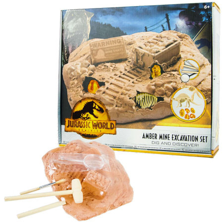 Zestaw wykopaliskowy do wykopywania skamielin Jurassic World kopalnia bursztynu 