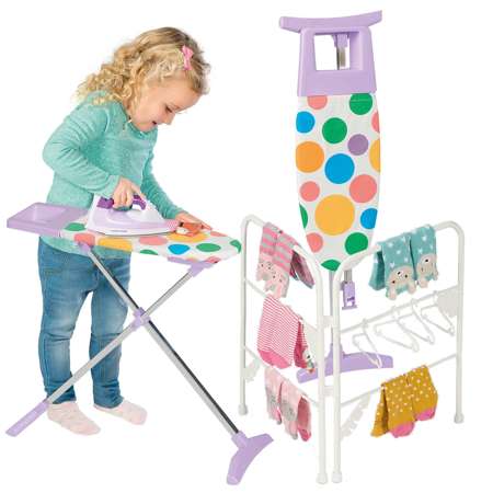 Zestaw zabawkowy Deska do prasowania dla dzieci bezpieczne żelazko suszarka + wieszaki Casdon