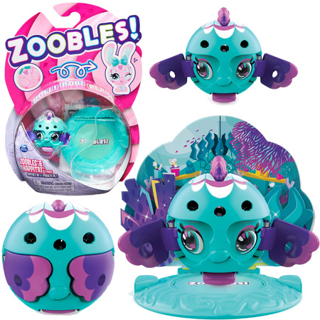 Zoobles Animal & Happitat zwierzątko figurka Aqualina Fish Ryba + scena